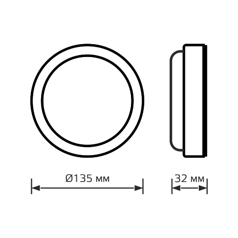Gauss Светильник ЖКХ HALL круг 8W 680lm 4000K 200-240V IP40 D135*32мм белый с микровол сенс LED