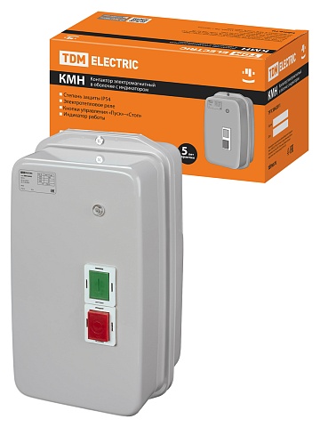 TDM Контактор КМН46562 65А в оболочке с индикатором Ue=220В/АС3 IP54