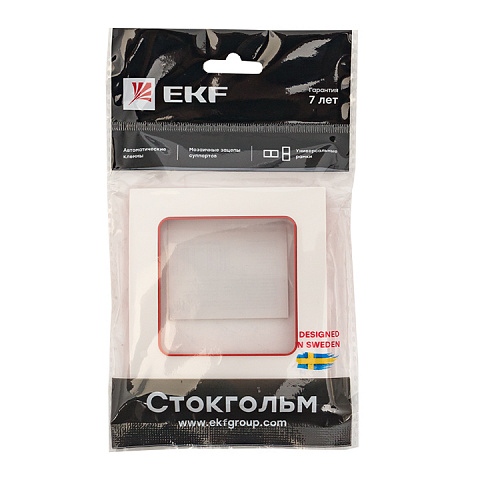 EKF PROxima Стокгольм Белый Линия красная Рамка 1-ая