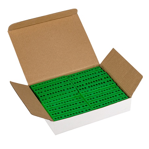 EKF PROxima Шина "0" PE (6х9мм) 12 отверстий латунь зеленый изолированный корпус на DIN-рейку