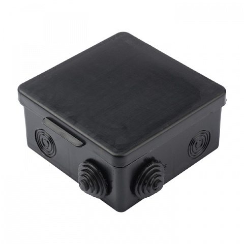 EKF PROxima Коробка распаячная КМР-030-014 с крышкой (100х100х50), 8 мембр. вводов чёрная IP54
