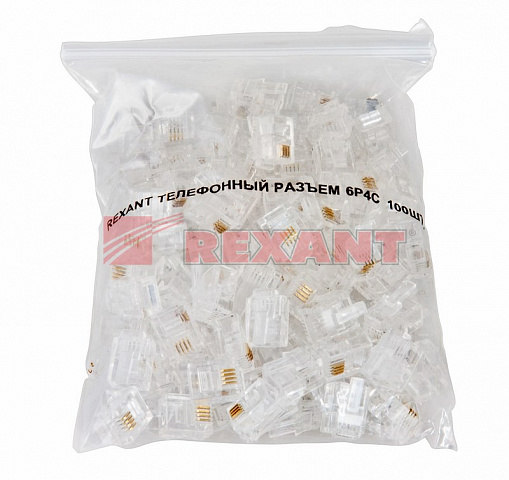 Джек телефонный 6P4C Rexant