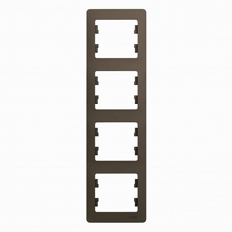 SE Glossa 4-постовая Рамка, вертикальная, шоколад