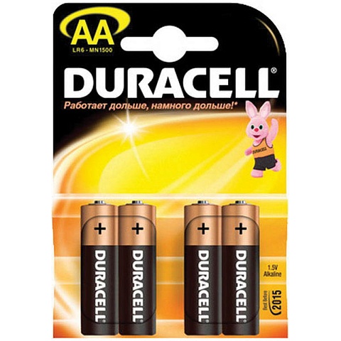 Duracell 5006608 Алкалиновая батарейка типа AA / LR6 / MN 1500" LR6-4BL BASIC CN