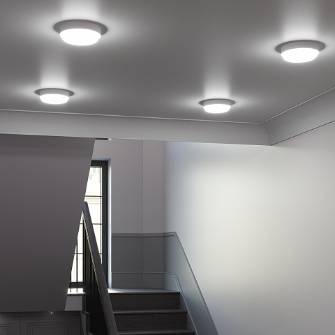 Gauss Светильник ЖКХ LITE круг 25W 1890lm 6500K 200-240V IP65 D210*52мм белый LED