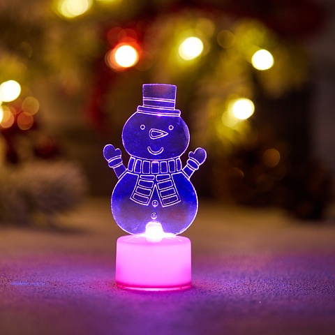 NEON-NIGHT Фигура светодиодная на подставке "Снеговик с шарфом 2D", RGB
