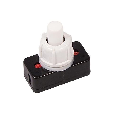 Выключатель-кнопка 250V 1А (2с) ON-OFF белый (для настольной лампы) Rexant
