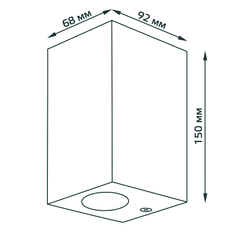 Gauss Светильник садово-парковый Cube настенный архитектурный, 2xGU10, 67*92*150mm, 170-240V / 50Hz, 2xMax.35W, IP54, 5