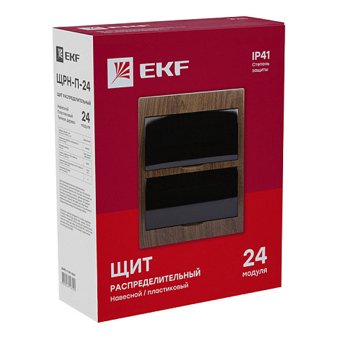 EKF PROxima Щит распределительный навесной ЩРН-П-24 темное дерево IP41