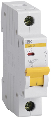 Автоматический выключатель IEK KARAT ВА47-29 1Р 32А 4,5кА х-ка С