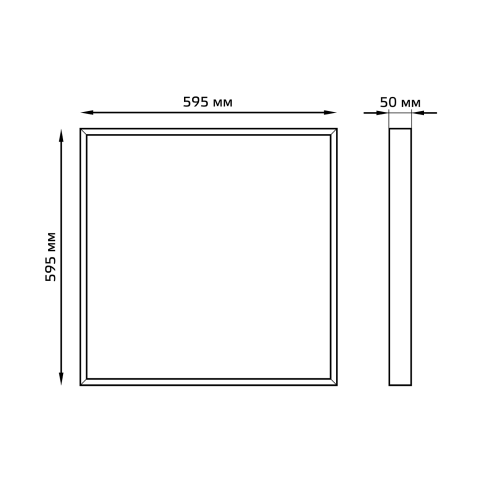 Gauss Светильник офисный MiR 35W 3000lm 6500K IP40 595*595*50мм опал с БАП LED