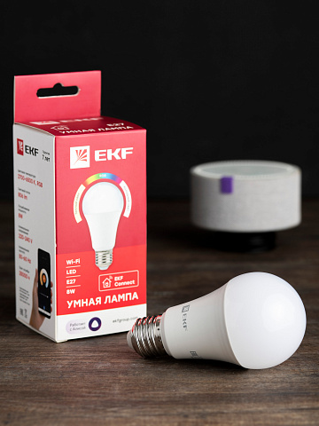 EKF PROxima Умная лампа Connect 8W WIFI RGBW E27