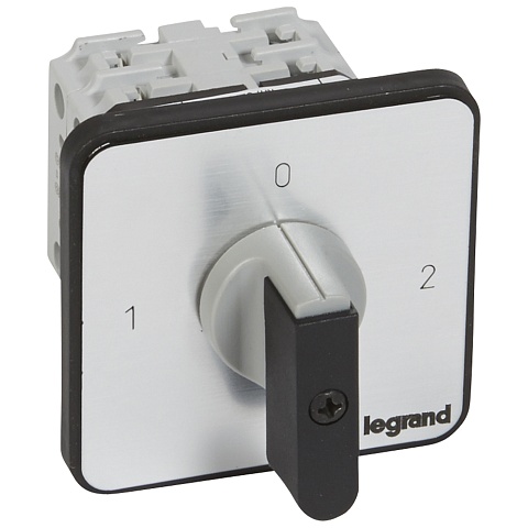 Legrand Переключатель на 2 направления с положением ''0'', 90° PR 40 2П 4 контакта крепление на дверце