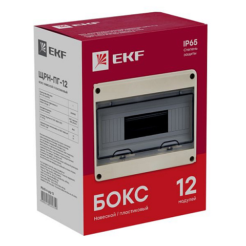 EKF PROxima Щит распред. навесной ЩРН-ПГ-12 (198х254х106) IP65