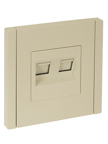 IEK FORTE&PIANO Ваниль Розетка двойная RJ11+RJ45 кат.5E FP435