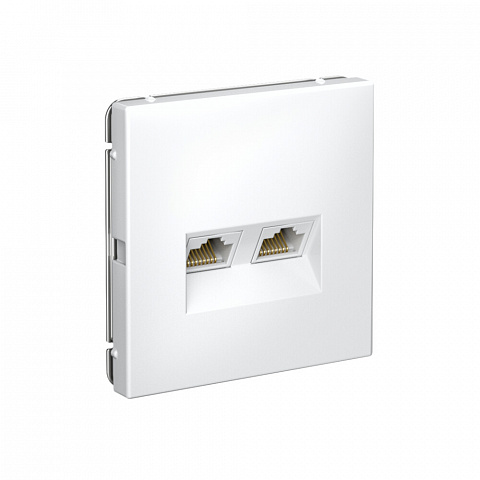 Systeme Electric ArtGallery Белый Розетка двойная компьютерная RJ45+RJ45, кат.6А, механизм