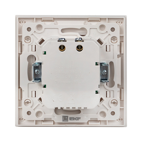 EKF PROxima Стокгольм Белый Розетка USB 2-ая, 2,1А