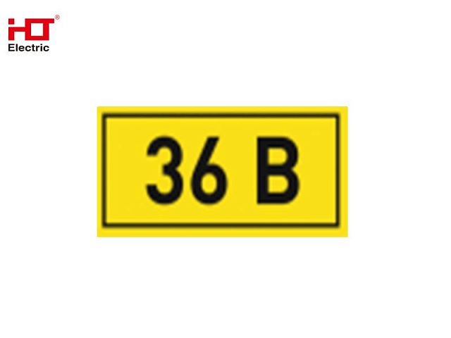 Знаки электробезопасности наклейка "36В" 35х100мм (уп./99 шт) HLT