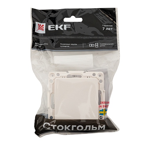 EKF PROxima Стокгольм Белый Выключатель 1-кл, 10А