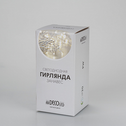 Arlight Светодиодная гирлянда ARD-CURTAIN-HOME-1500x1500-CLEAR-144LED White (230V, 6W) (Ardecoled, IP20)