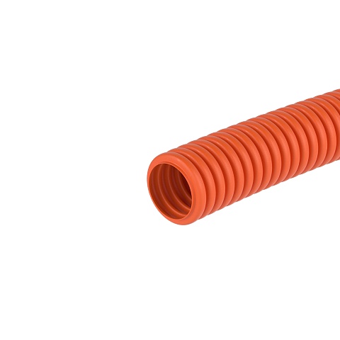 DKC Труба ПНД гибкая гофр. д.16мм, тяжёлая без протяжки, 100м, цвет оранжевый