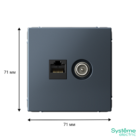 Systeme Electric ArtGallery Грифель Розетка двойная ТВ + компьютерная RJ45, кат. 5Е