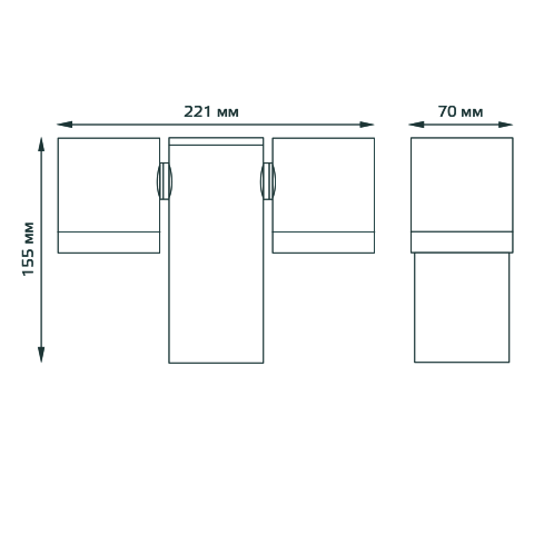 Gauss Светильник садово-парковый Sonata настенный архитектурный, 2xGU10, 221x155x70mm, 170-240V / 50Hz, 2xMax.35W, IP54,