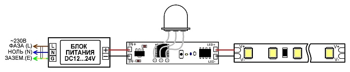 Arlight ИК-выключатель SR-IRIS-IRH (12-24V, 1x5A, 40x11mm) (Открытый)