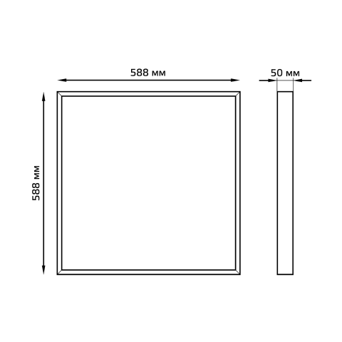 Gauss Светильник офисный MiR 35W 3000lm 4000K IP40 588*588*50мм Грильято опал планки LED