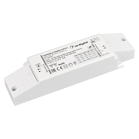 Arlight Блок питания ARJ-SP-40-PFC-TRIAC-INS (40W, 27-38V, 0.7-1.05A) (IP20 Пластик, 5 лет)