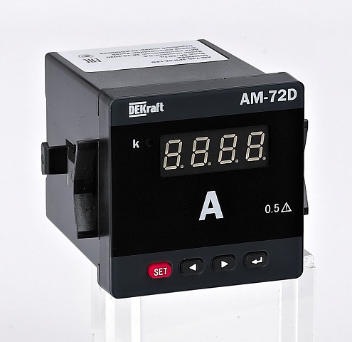 DEKraft Амперметр цифровой 96x96мм трехфазный, вход 5А, LED-дисплей АМ-96D