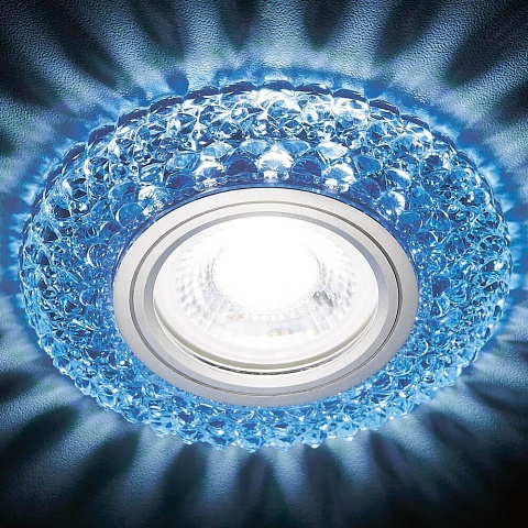 Ambrella Встраиваемый точечный светильник со светодиодной лентой S291 BL/WH хром/голубой MR16+3W(LED WHITE 4200K)