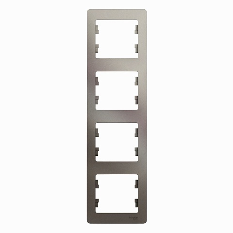 SE Glossa 4-постовая Рамка, вертикальная, платина