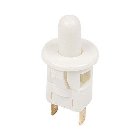 Выключатель-кнопка 250V 2.5А (2с) ON-(OFF) Б/Фикс белый (мебельная) Rexant