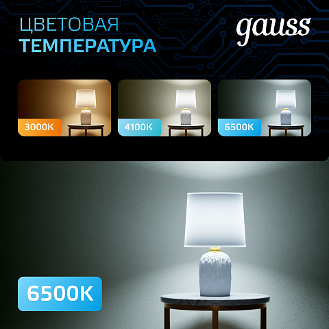 Gauss Лампа A60 7W 710lm 6500K E27 LED 1/10/50