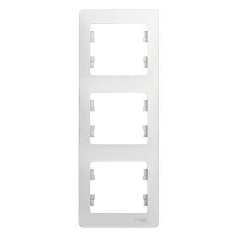 SE Glossa 3-постовая Рамка, вертикальная, белый