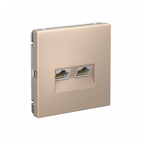 Systeme Electric ArtGallery Песочный Розетка двойная компьютерная RJ45+RJ45, кат.6А, механизм