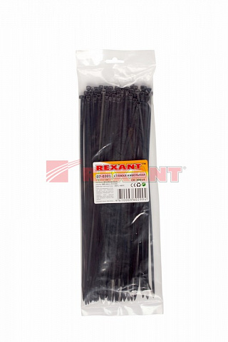 Хомут nylon 300 x 3,6 мм 100 шт чёрный Rexant
