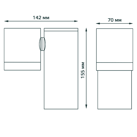 Gauss Светильник садово-парковый Sonata настенный архитектурный, 1xGU10, 142x155x70mm, 170-240V / 50Hz, Max.35W, IP54,