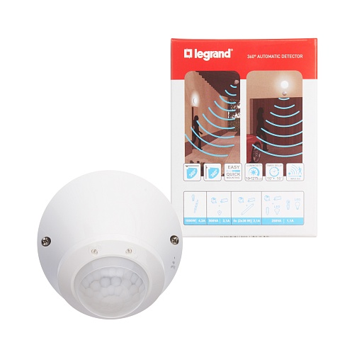 Legrand Lighting Management Датчик движения PIR IP55 настенный/потолочный 360°, блистер