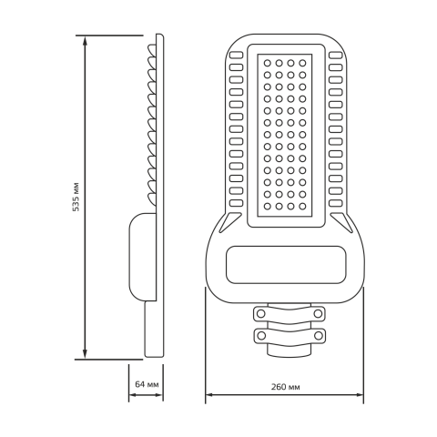 Gauss Светильник уличный Qplus 120W 14400lm 5000K 120-260V IP65 535*260*64мм черный КСС "Ш" LED