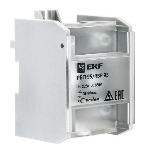 EKF PROxima Распределительный блок проходной РБП 95 (1х95-4х16 мм2) 232/100А