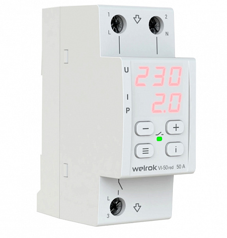 Welrok VI-50 red Реле напряжения 50 А max 60 A 11 000 ВА