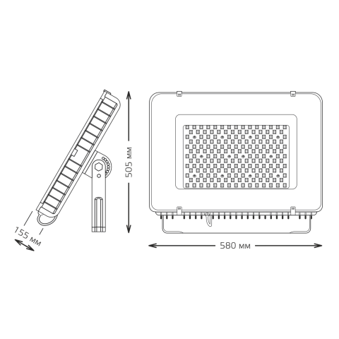Gauss Прожектор Qplus 400W 48000lm 6500K 175-265V IP65 черный LED 1/1