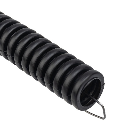 Труба гофрированная ПНД Rexant d 16 мм с зондом, черная (бухта 25 м/уп.)