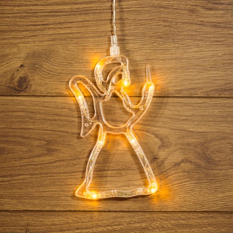 NEON-NIGHT Фигура светодиодная "Ангелок" на присоске с подвесом, цвет ТЕПЛЫЙ БЕЛЫЙ