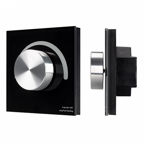 Arlight Панель SMART-P37-DIM-IN Black (230V, 1.2A, TRIAC, Rotary, 2.4G) (IP20 Пластик, 5 лет)