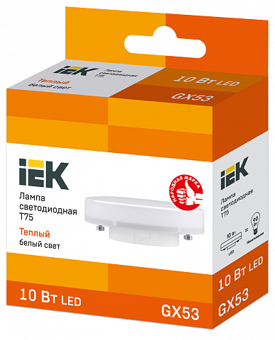 IEK Лампа светодиодная ECO T75 таблетка 10Вт 230В 3000К GX53