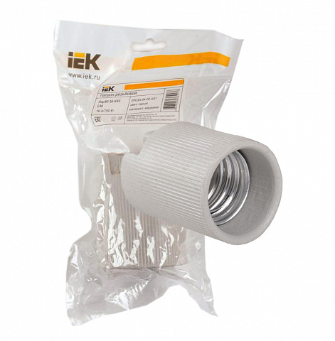 IEK Пкр40-16-К43 Патрон подвесной керамический, Е40, индивидуальный пакет,