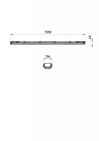 ЭРА SPP-101-0-002-150 Светильник IP65 под 2 светодиодные лампы T8 G13 LED 2x1500мм